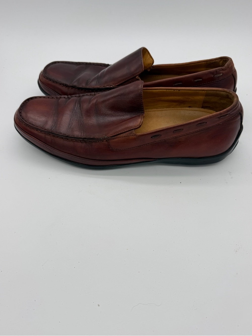 Men's Leather Slip-On Loafers in Burgundy